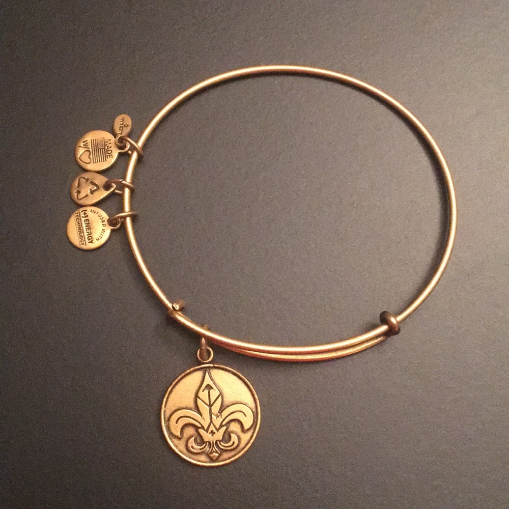 Alex and Ani Bangle - Fleur de Lis - gold